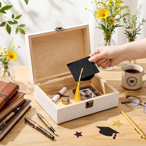 Graduation Memory Keepsake Box with Photo Custom 2026 Large Grad Card Box with Customized Picture Gift for Him Her for Graduate Grad High School Party(White,Wildflower) - Image 3