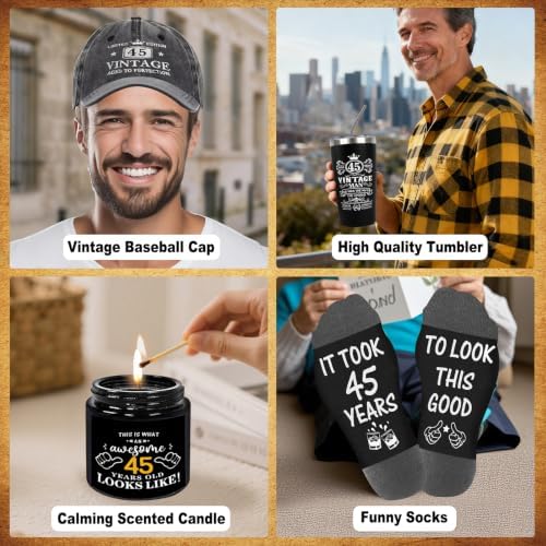 45th Birthday Gifts for Men Tumbler Set, Unique Gift for 45 Year Old Man - Image 4