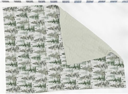 Vintage Green Pine Trees Baby Blankets for Girl Boy Soft Mink Dotted Backing Double Layer Gender Neutral Trees Swaddle Receiving Blanket Toddler Winter Christmas Pines Nursery Bed Blanket 30x40 - Image 3