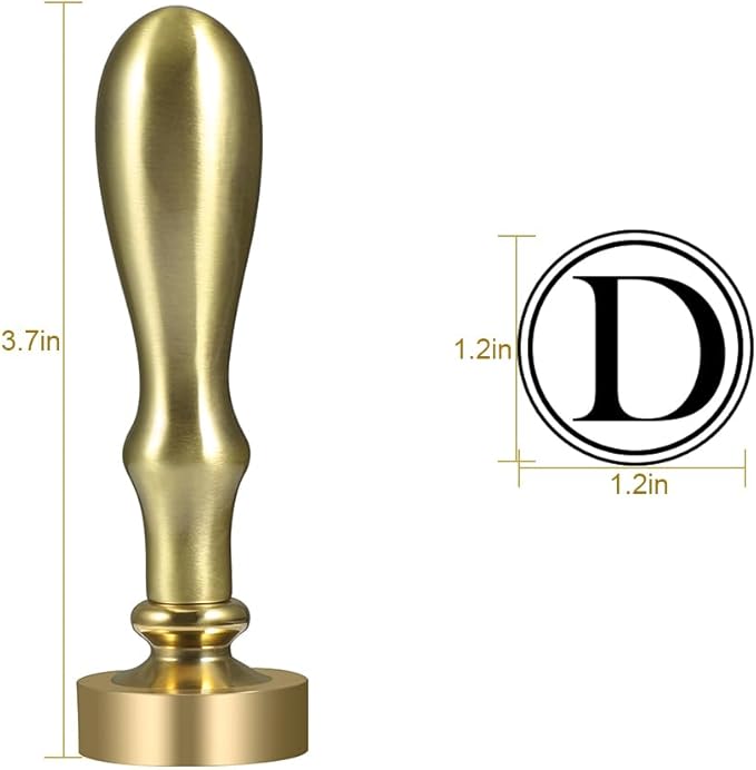 Ice Cube Stamp for Cocktails, Brass Head with Handle, Branding for Whiskey Drinks Party Wedding Making DIY Crafting (Letter D)