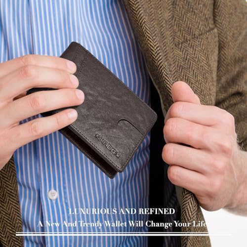 RUNBOX Wallet for Men -Slim Rfid Leather Mens Bifold Novelty Wallets 2 ID Window With Gift Box Men's Accessories - Image 6