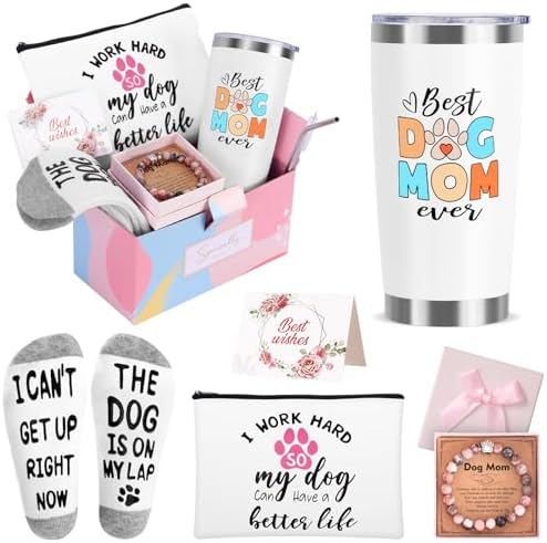 Dog Mom Dog Lover Gifts for Women, 20oz Wine Tumbler Set by NaiCeay