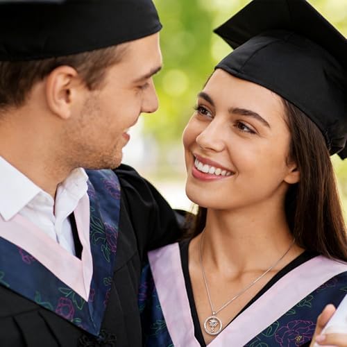 Ritach Graduation Gift for Her - Class of 2026 Graduation Cap Initial Necklace Silver Cubic Zirconia Graduation Necklace Masters Degree High School College Graduation Gift for Her - Image 4