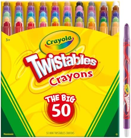 Crayola Mini Twistables Crayons for Kids (50ct), Cute Back to School Supplies for Kids, Crayons for Coloring Books, Gift for Toddlers Girls & Boys, Arts & Crafts, 3+ - Image 2