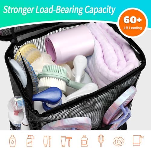 Dorm Room Essentials for Girls, Mesh Shower Caddy Hanging, Large Capacity Toiletry Bag for Women, Quick Dry Shower Bag for Camping, Cruise, Travel Essentials, Christmas Birthday Gifts for Women Girls - Image 3