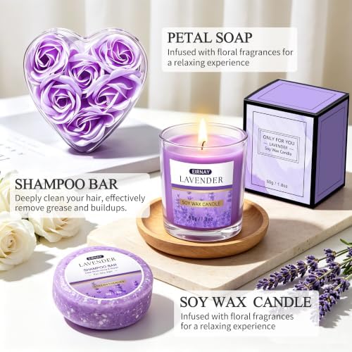 Gift for Women, Spa Gift Baskets for Women，15Pcs Lavender Bath and Body Set - Image 5