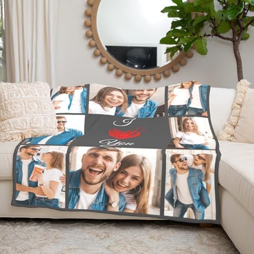 inkArts I Love You Gifts for Couple, Personalized Girlfriend, Custom Blanket with Photos, Blankets Pictures, Photo Using My Own Personalised Christmas - Image 2