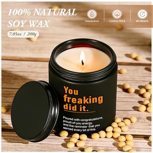 2026 Graduation Gifts for Her Him, Congratulations Grad Decoration for Women Men, Graduate Presents for College High School Masters Degree PHD Nurse, 7oz Funny Lavender Scented Candle, Style-J - Image 2