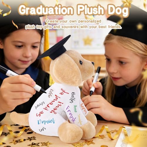 Blank Golden Retriever with Graduation Cap Toys Autograph Stuffed Dog Class of 2026 Graduated Plush Stuffed Teddy Animal Dog for Graduation Day Gift(Bernese Mountain Dog) - Image 4