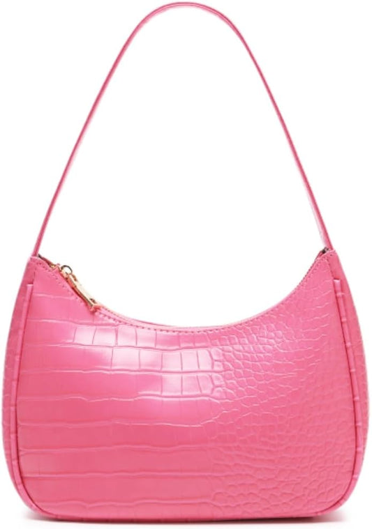 Shoulder Bags for Women, Cute Hobo Tote Handbag Mini Clutch Purse with Zipper Closure