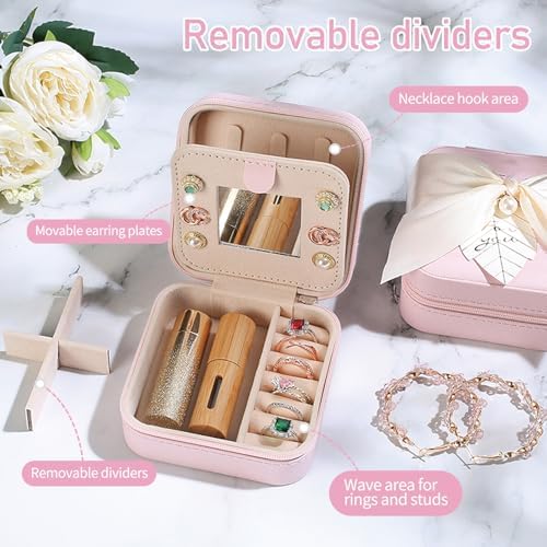 AYGXU Travel Jewelry Box for Women and Girls - Small Case With Initial A-Z - Teacher Gifts - Image 3