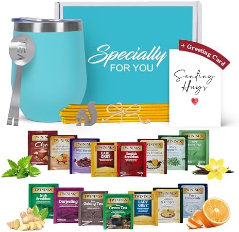 Gift Set for Tea Lovers – Get Well Care Package with Sampler (Sending Hug Card) by ModernElegance