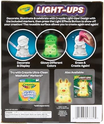 Crayola Light-Ups - Mummy, Reusable Halloween Craft Toy, Glow in The Dark Light Up Mummy, Cute Halloween Decor & Night Light, Gift for Kids, 5+ - Image 6