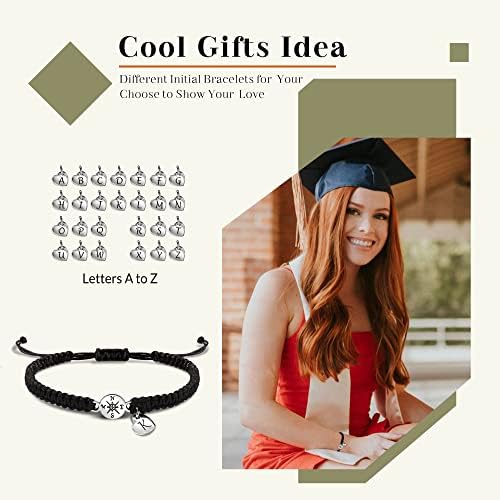 2026 Graduation Gifts, Graduation Gift for Her High School College Graduation Gifts for Teen Girls 5th 8th Grade Masters Degree Grads Initial Bracelets for Women Letter A-Z Charm Bracelet Daughter Niece Granddaughter Girlfriend Jewelry - Image 4