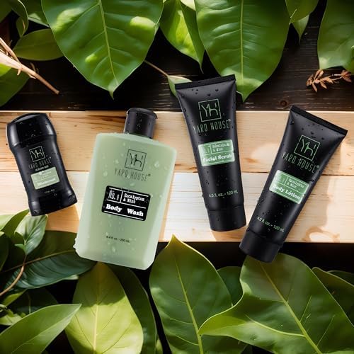 Yard House Mens Luxury Bath and Body Gift Set For Him - Skin Care Kit in Eucalyptus and Mint - Fathers Day Birthday Christmas Gifts Ideas For Men - 7Pcs Set w. Full Size Items in Leather Toiletry Bag - Image 5