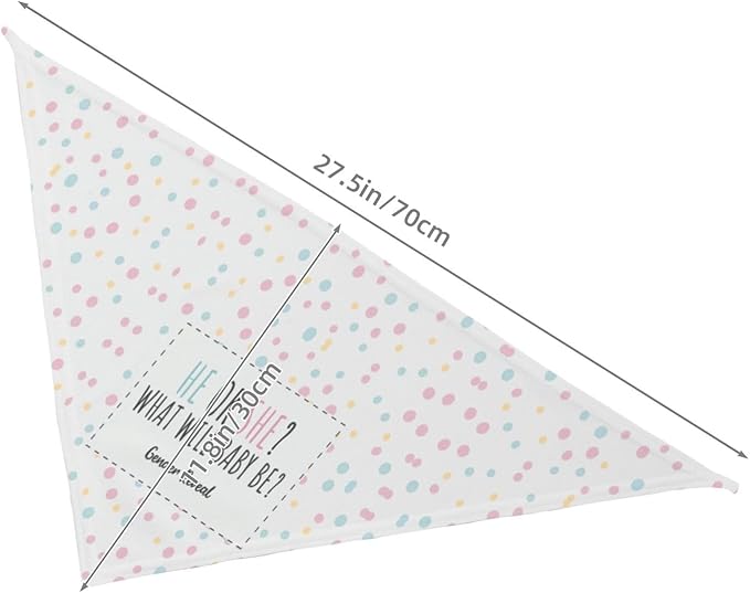He Or She What Will It Be? Gender Reveal/Baby Announcement Dog Bandana,Pet Neckerchief for Pets Daily Wear Photo Prop Party Supplies (White dots)