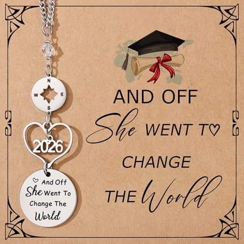 Graduation Gifts for Women Her, Class of 2026 Rear View Mirror Accessories by Yiyang