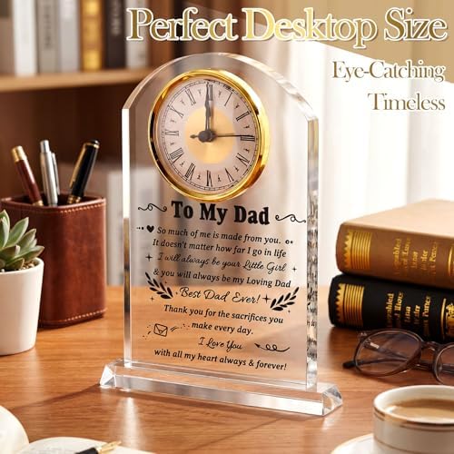 Landical to My Dad Clock Gifts from Daughter Son Acrylic Gift for Father - Image 4