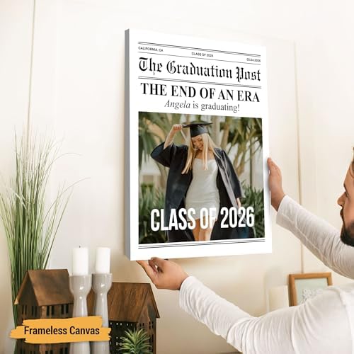Personalized Graduation Newspaper with Photo Poster - Custom Any Year Class Frame Wall Art, Unique Graduation Gift for Him/Her, Friend, Family, Senior Night, High School or College Keepsake - Image 5