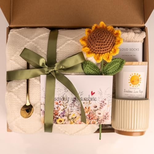 Anforsun Sending Sunshine Sunflower, Thinking of You Care Package Unique Gift Baskets for Women, Best Friend Birthday and Get Well Soon - Image 2