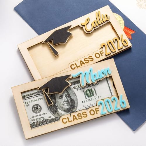 callie Personalized Graduation Cash Holder, Class of 2026 Wooden Money Holder, Funny Gift for Graduates - Image 2