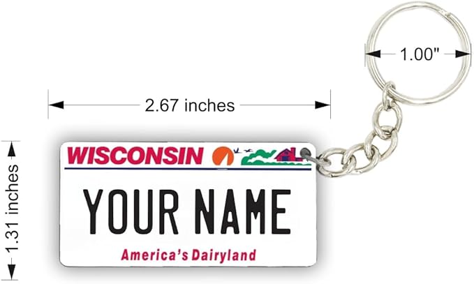 License Plate Keychain - Personalized - All States Multicolor