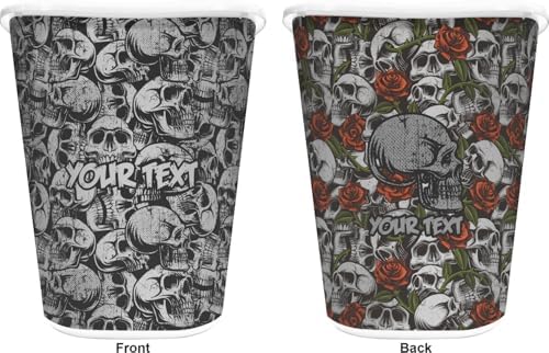 YouCustomizeIt Personalized Skulls Waste Basket - Double Sided (White) - Image 2