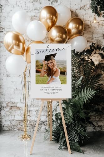 Personalized Modern Graduation Party Welcome Sign with Photo, Grad Sign, Graduation Decorations Party, Class of 2026 Welcome Poster, Senior Party Sign, Graduation Celebration Sign#06 - Image 2