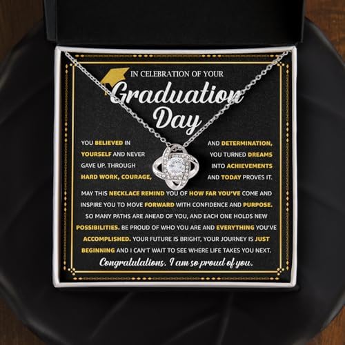 Graduation Necklace for Her 2026 – Inspirational Sterling Silver Necklace with Message Card & Gift Box, Graduation Gifts for Women, Daughter, Girlfriend, Sister, College & High School Grad - Image 2