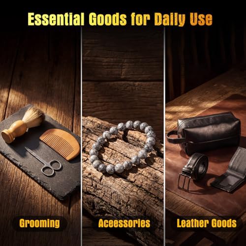 Shyyween 10 Pcs Birthday Gifts Baskets for Men Beard Care Set,Gray - Image 4