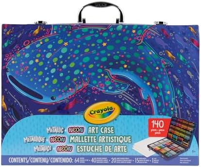 Crayola Art Kit with Neon & Metallic Art Supplies, Includes Crayons, Markers & Colored Pencils, Craft Activity, Gift for Kids, Ages 5, 6, 7, 8 - Image 2