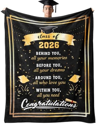 Graduation Gifts 2026 Throw Blanket 60" x 50", Graduation Gifts for Her/Him/Girls/Boys, Class of 2026 Graduation Gift, High School/College/Masters Degree/PHD Graduation Gifts for Women/Men Graduate by Unknown
