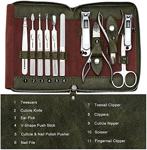 FAMILIFE Stainless Steel Manicure Set 11-in-1 Professional Nail Clipper Kit - Image 5