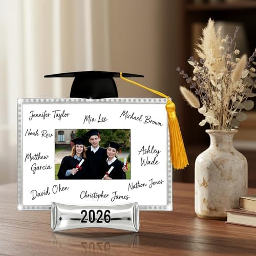 JUSTOTRY Class of 2026 Graduation Picture Frame - Silver Metal Graduation Gifts for High School College, Signature Frame for 4x6 Photo, Graduation Guest Book Alternative, Senior 2026 Graduation Party Decorations & Keepsake - Image 4