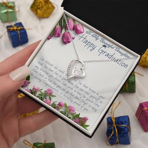VIRAGIL 2023 Graduation Gifts for Her, Class of 2024 Love Knot Sterling Silver Pendant Necklace Senior College Graduation Jewelry Gifts for Girl Daughter - Image 2