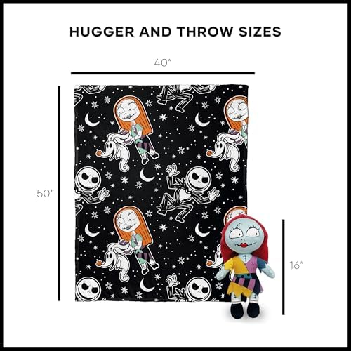 Northwest Nightmare Before Christmas Silk Touch with Hugger, Sally Frights, 50 x 40 inches - Image 5