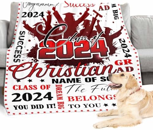Customized Flannel Picture Blanket Graduation Gift for Her, Graduate Class of 2024 Personalized Blankets for Adults， Funny Graduation Gift Blanket Custom 32x48inch - Image 4