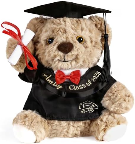 Class of 2026 Custom Graduation Bear - 9" Personalized Teddy Bear Stuffed Animal with Sash & Diploma, Premium Plush Graduation Gift for Her/Him,Preschool,Kindergarten,High School & College Souvenir by Individz