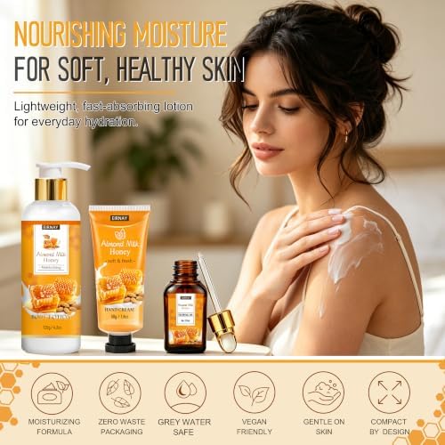 Gifts for Women,15pcs Almond Milk & Honey Spa Gift Basket for Women - Image 4