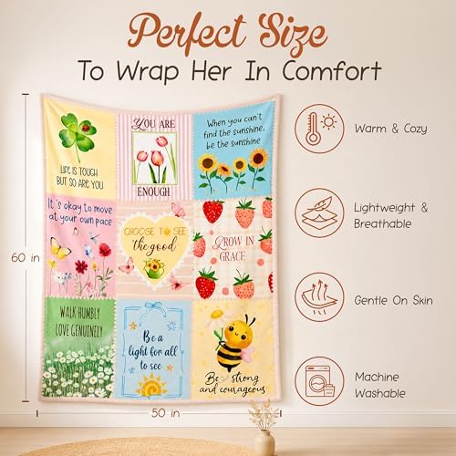 WRAPIX Inspirational Gifts for Women - Soft Fleece Throw Blanket 50x60 in - Image 4