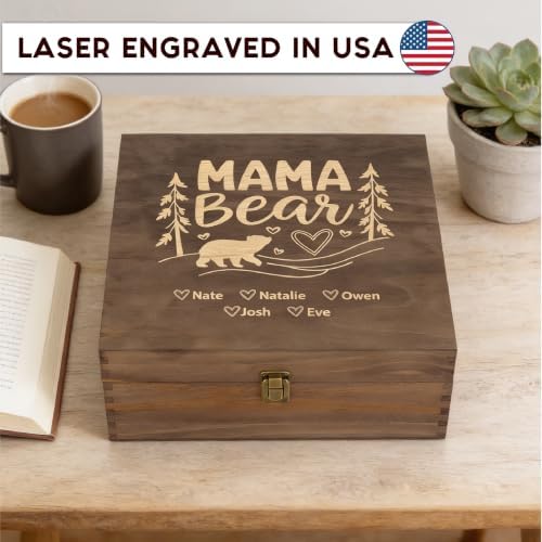 Personalized Mama Bear Memory Box, Engraved Gift for Mom or Grandma - Image 5