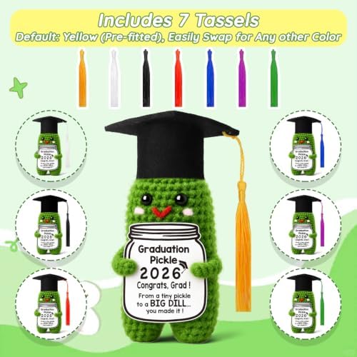 Graduation Gifts Cards Graduation Decorations 2026 Handmade Crochet Pickle - Image 4