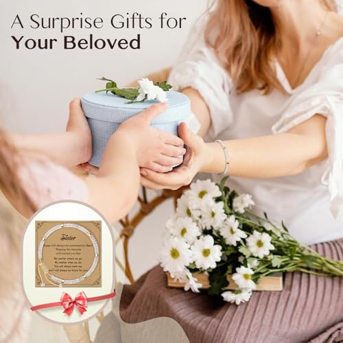 Inspirational Christmas Bracelet Gifts for Women: Healing Natural Stone Bracelet - Thinking of You Get Well Soon Birthday Gifts for Friend Sister Bestie BFF - Image 6