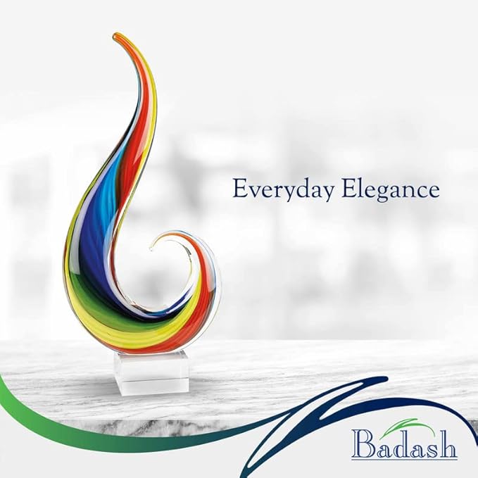 Badash Crystal - Rainbow Note Murano Style 16 Inch Centerpiece
