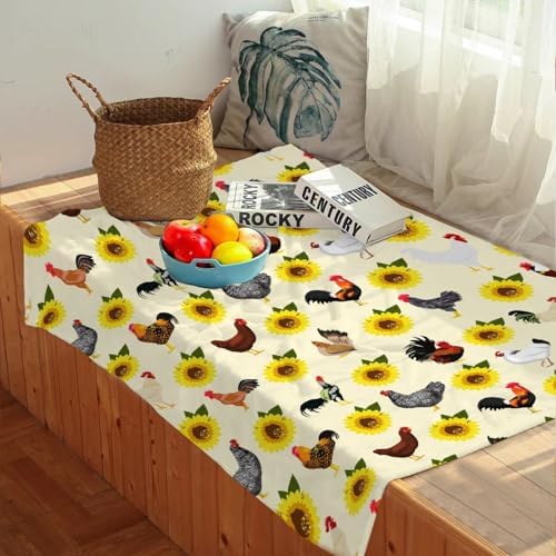 Chickens Blanket Gift for Toddler Infant or Newborn, Chickens Sunflowers Throw Blanket for Hen Chicken and Rooster Lovers Soft Lightweight 30"x40" for Pet/Toddler for Sofa,Bed and Living Room - Image 4