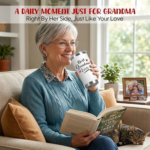 TEEZWONDER Grandma Gifts from Grandkids - 20 oz Stainless Steel Tumbler - Image 5
