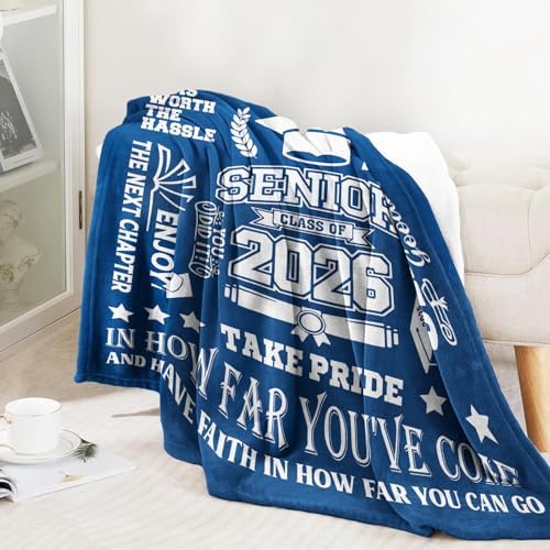 2026 Graduation Gifts Blanket 60 X 50 Inch, Graduation Gifts for Him/Men/Boy/Son, Class of 2026 Gifts, Graduate Gifts, High School/College/Masters Degree/Doctorate/PHD Graduation Gifts - Image 6
