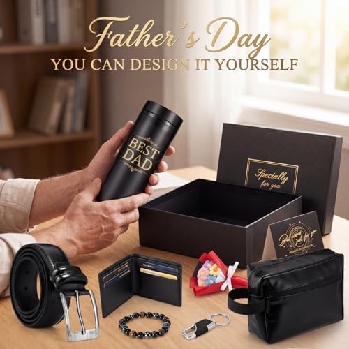 Tioncy 10 Pcs Mens Gift Set, 16oz Tumbler Wallet Belt Tie,Red Flower - Image 3