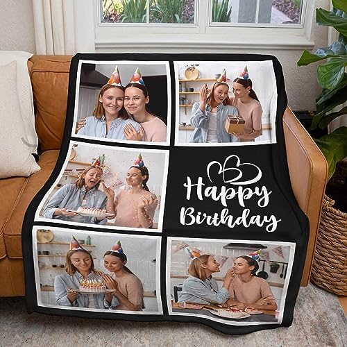 inkArts Personalized Birthday Gifts for Women, Custom Blankets with Photos, Personalized Blanket with Photos & Text, Personalized Photo Blankets - Image 3