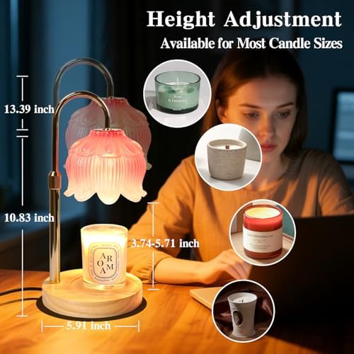 GEEZO Fragrance Candle Warmer Lamp，Electric Candle Warmer with Timer & Dimmer，Mom Christmas Birthday Gifts for Women, House Warming Gifts New Home Bedroom Decor - Image 3